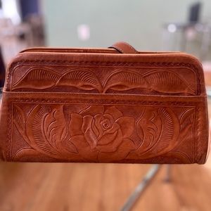 100% Genuine Mexican Leather Brown Barrel Purse
